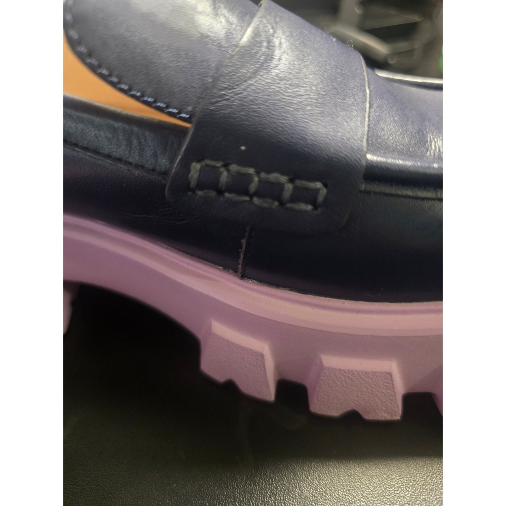 Gorman Fun Times Loafer Navy Leather Pink Chunky Platform Lug Sole Shoes 39 - Picture 8 of 9